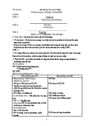 Kế hoạch dạy học các môn Lớp 2 - Tuần 15